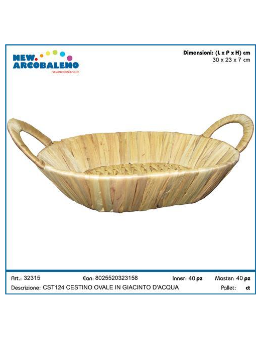 OVAL HYACINTH BASKET 30x23cm