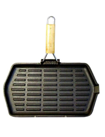 RECTANGULAR CAST IRON GRILL PAN 21x35 CENTIMETERS