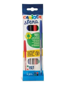 CARIOCA PENNA A SFERA 4pezzi COLORI ASSORTITI