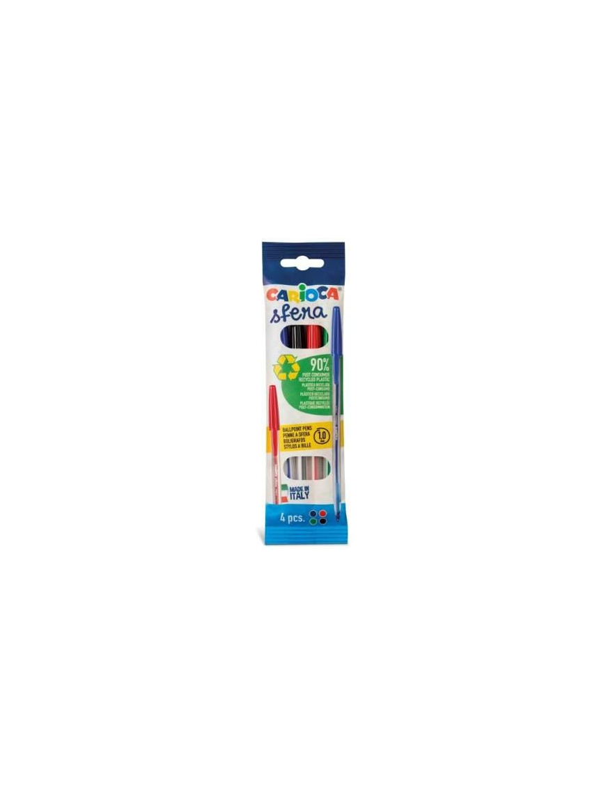 CARIOCA PENNA A SFERA 4pezzi COLORI ASSORTITI