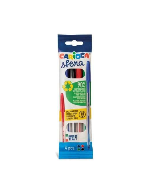 CARIOCA PENNA A SFERA 4pezzi COLORI ASSORTITI