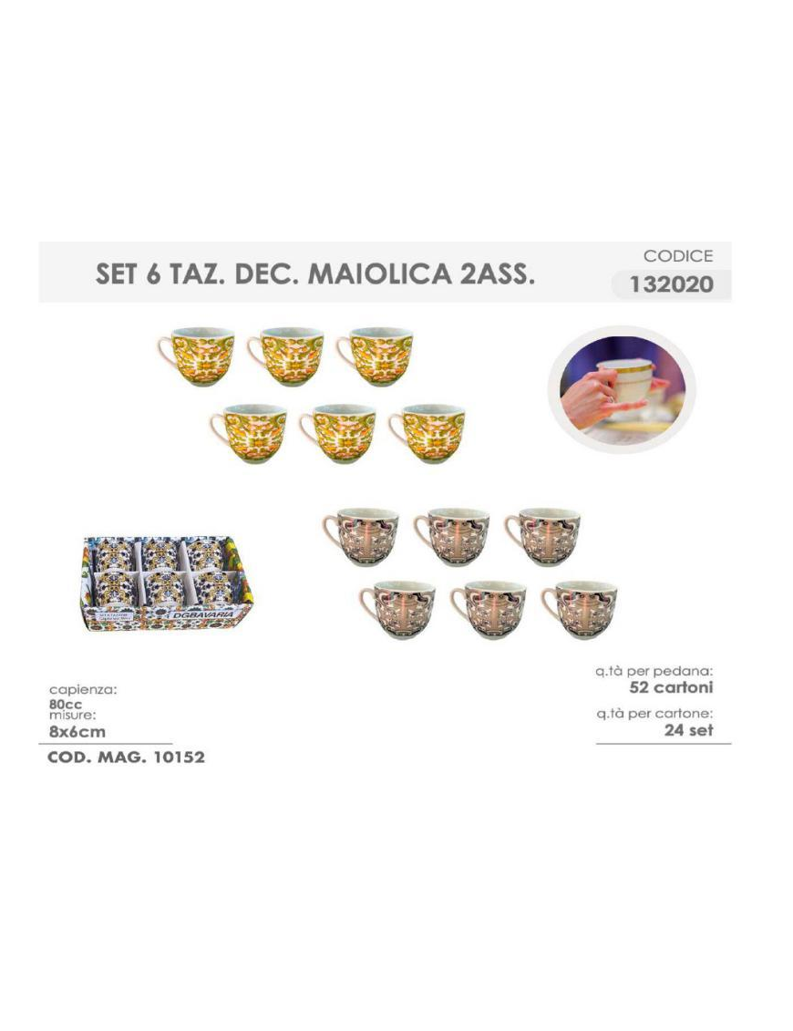 CAFFE' MAIOLICA 6 PEZZI SENZA PIATTINI