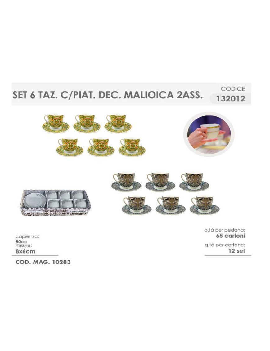 CAFFE' MAIOLICA 6 PIECES WITH SAUCERS