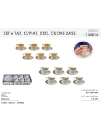 CAFFE' CUORE 6 PEZZI CON PIATTINI