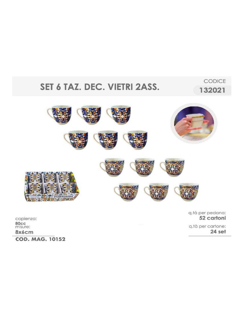CAFFE' VIETRI 6 PIECES WITHOUT SAUCERS
