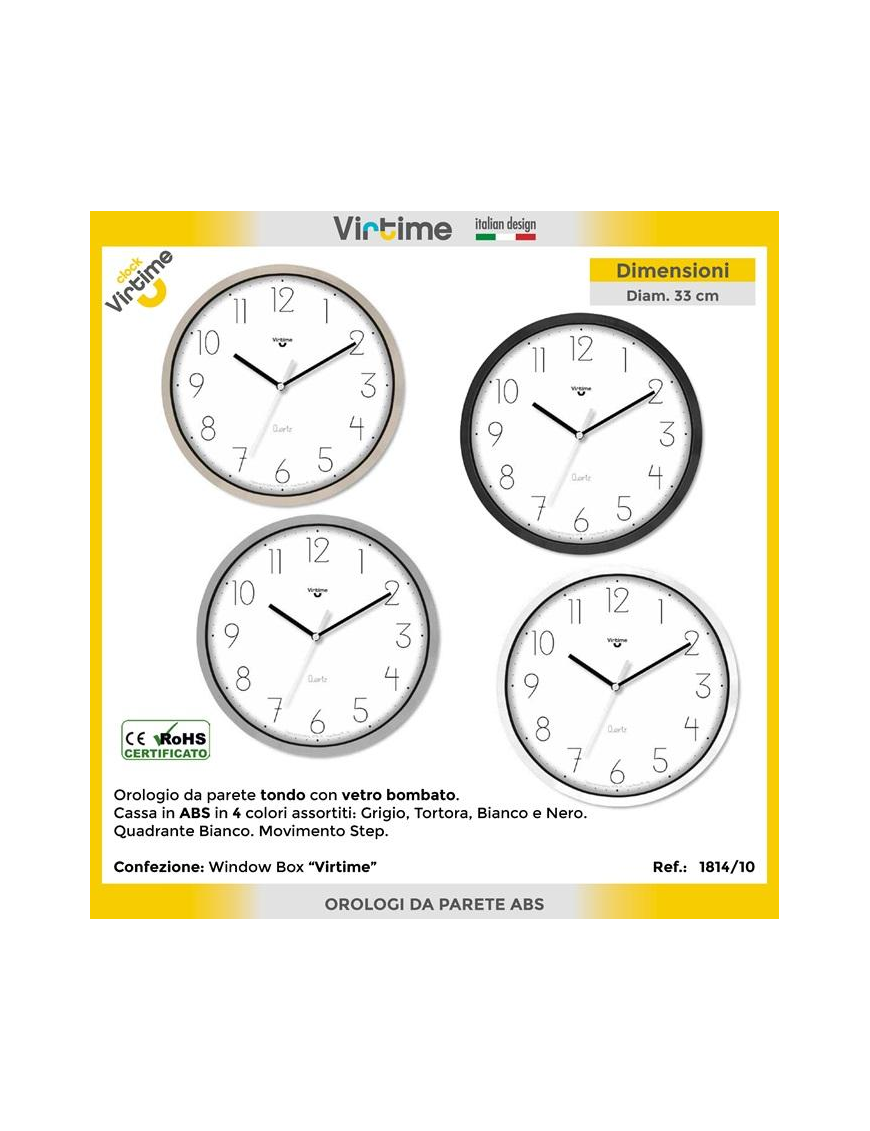 OROLOGIO PARETE ABS DIAMETRO 33 CENTIMETRI
