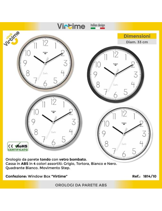 OROLOGIO PARETE ABS DIAMETRO 33 CENTIMETRI