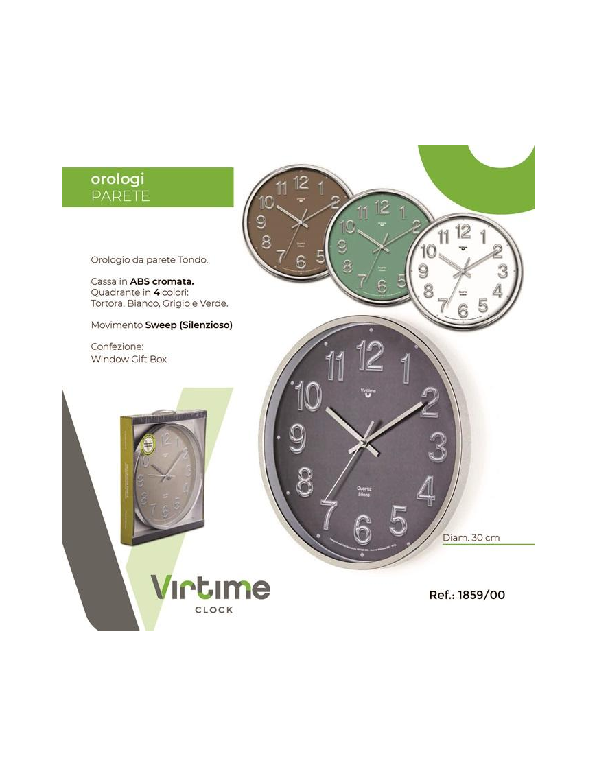 OROLOGIO PARETE ABS DIAMETRO 30 CENTIMETRI