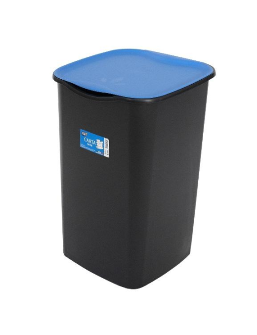 RECYCLING WASTE BIN 50lt BLACK/BLUE