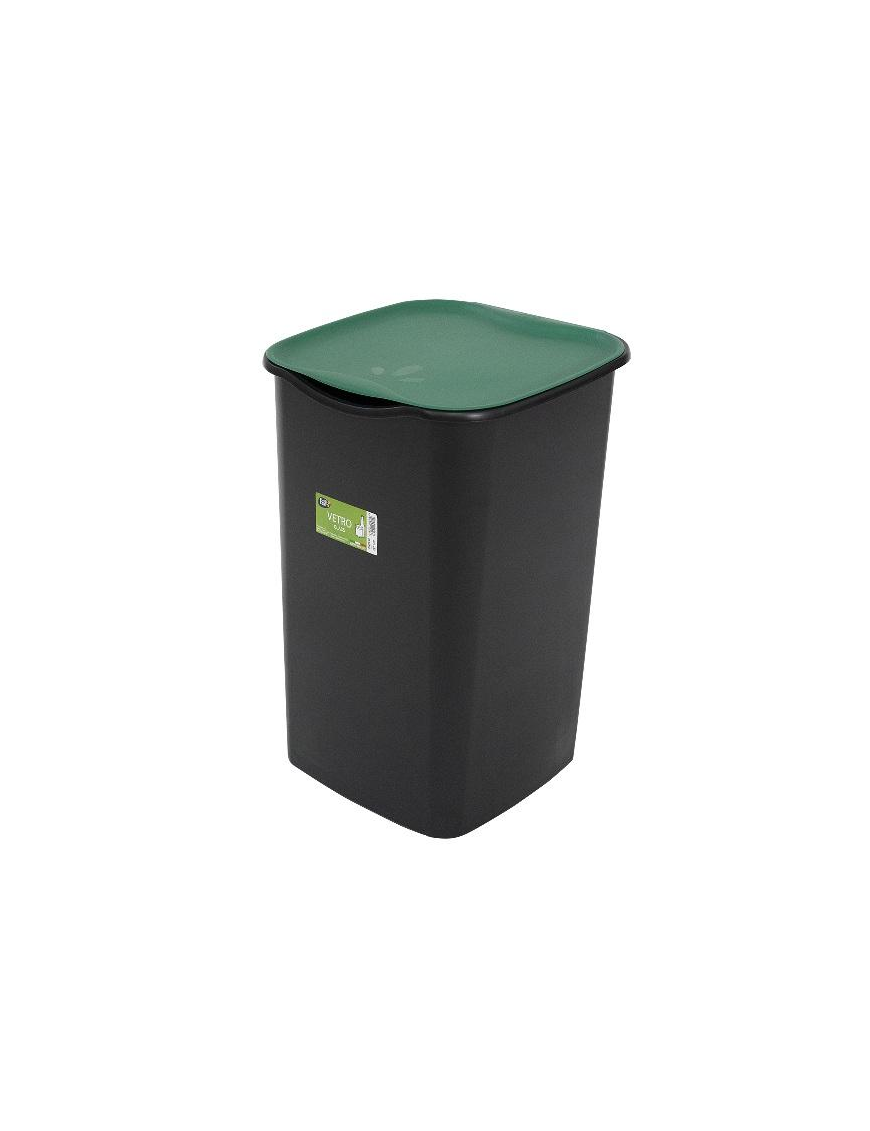 RECYCLING WASTE BIN 50lt BLACK/GREEN