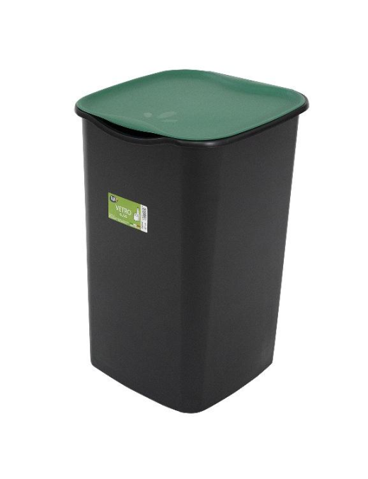 RECYCLING WASTE BIN 50lt BLACK/GREEN