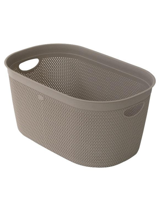 TAUPE WEAVE BASKET 23.5x18x12cm