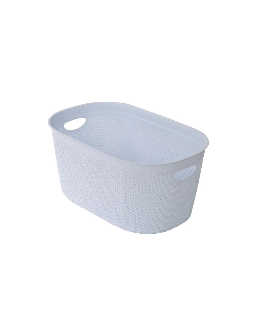 WHITE WEAVE BASKET 37x28x18cm