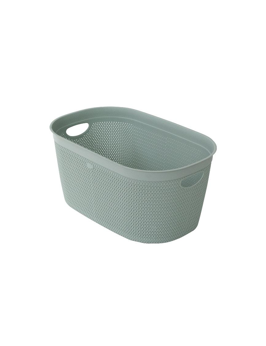 GREEN WEAVE BASKET 23.5x18x12cm
