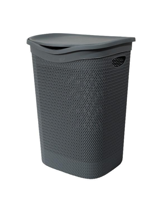 GRAY INTRECCIO LAUNDRY BIN 55lt