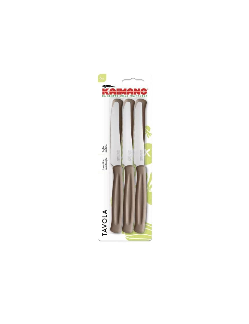 COLTELLI 6 PEZZI DA TAVOLO KAIMANO DINAMIK MARRONE