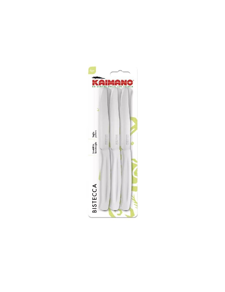 COLTELLI 6 PEZZI PER BISTECCA KAIMANO DINAMIK BIANCHI