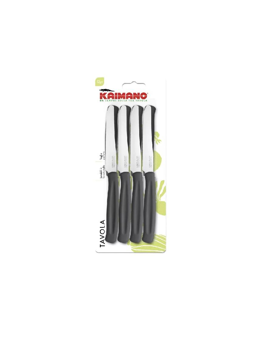 COLTELLI 12 PEZZI DA TAVOLO KAIMANO DINAMIK NERO