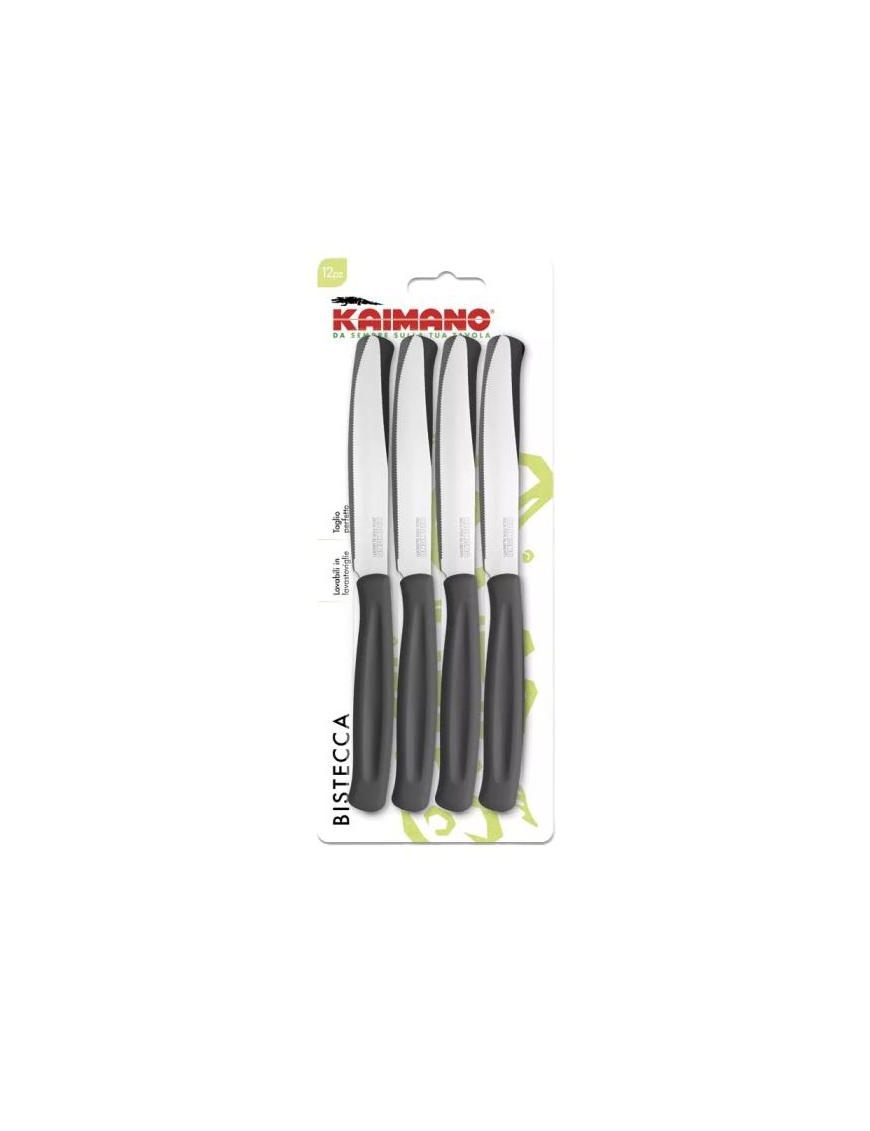 COLTELLI 12 PEZZI PER BISTECCA KAIMANO DINAMIK NERI