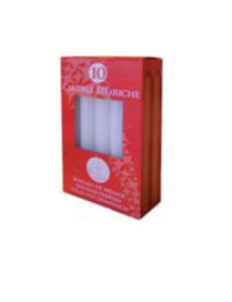 STEARIC WHITE CANDLES 10 pieces