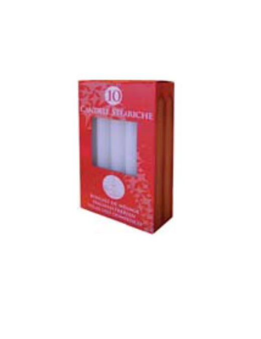 CANDELE BIANCHE STEARICHE 10pezzi
