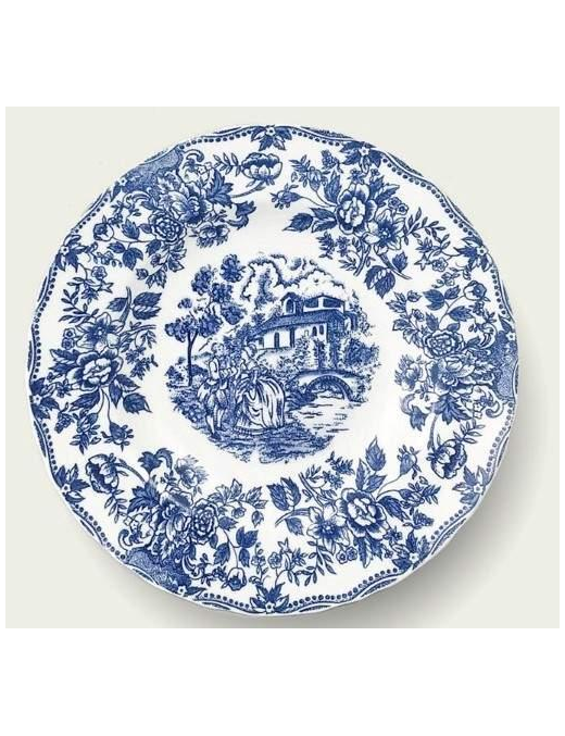 SOUTH PLATE BLUE ENGLISH DECORATION 24 CM