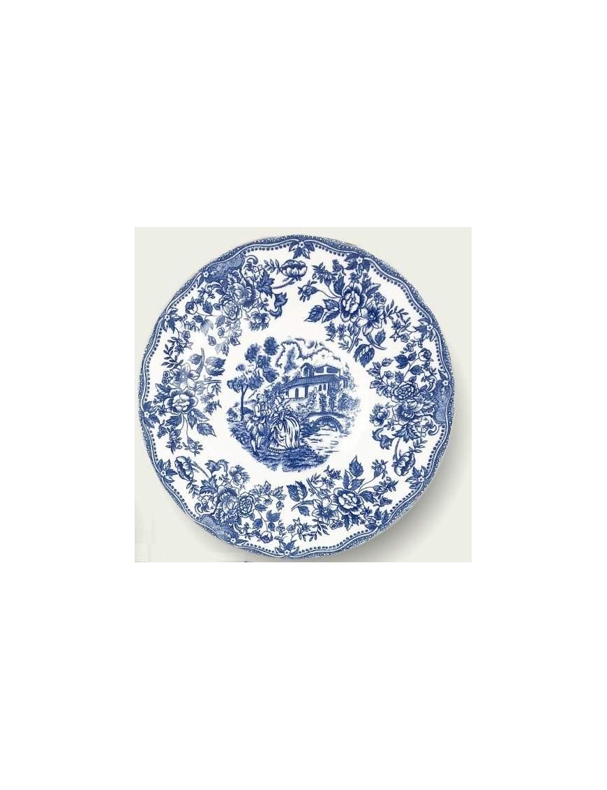 DINNER PLATE BLUE ENGLISH DECORATION 33 CENTIMETERS