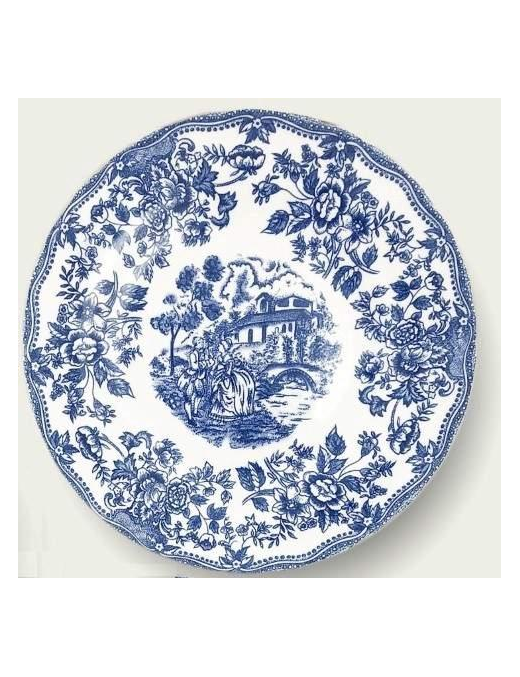 DINNER PLATE BLUE ENGLISH DECORATION 33 CENTIMETERS