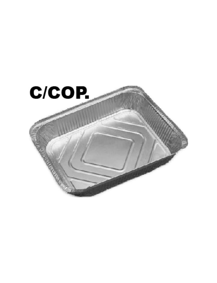 ALUMINUM TRAY 8 PORTIONS WITH LID 50 PIECES