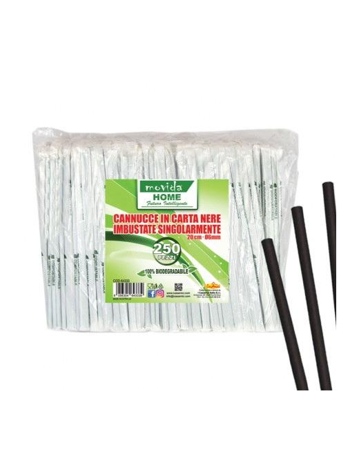 CANNUCCE BIO NERE 250 PEZZI 20 CENTIMETRI x 6 MILLIMETRI