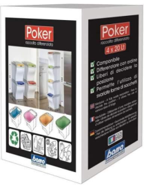 POKER WASTE BIN SET OF 4 PIECES
