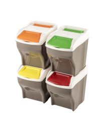 PATTUMIERA POKER SET 4 PEZZI PLUS 27lt