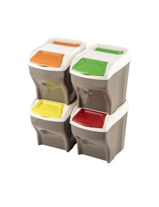 PATTUMIERA POKER SET 4 PEZZI PLUS 27lt