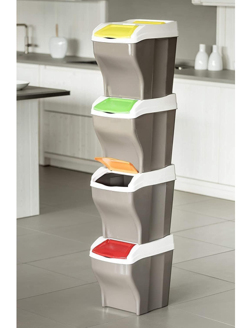 POKER WASTE BIN SET 4 PIECES PLUS 27lt