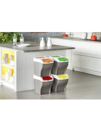 POKER WASTE BIN SET 4 PIECES PLUS 27lt