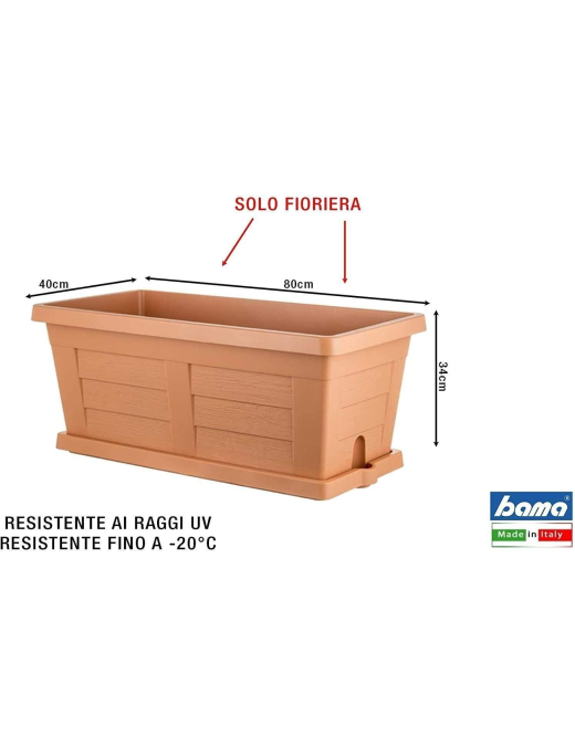 WOOD EFFECT PLANTER 80cm COTTO
