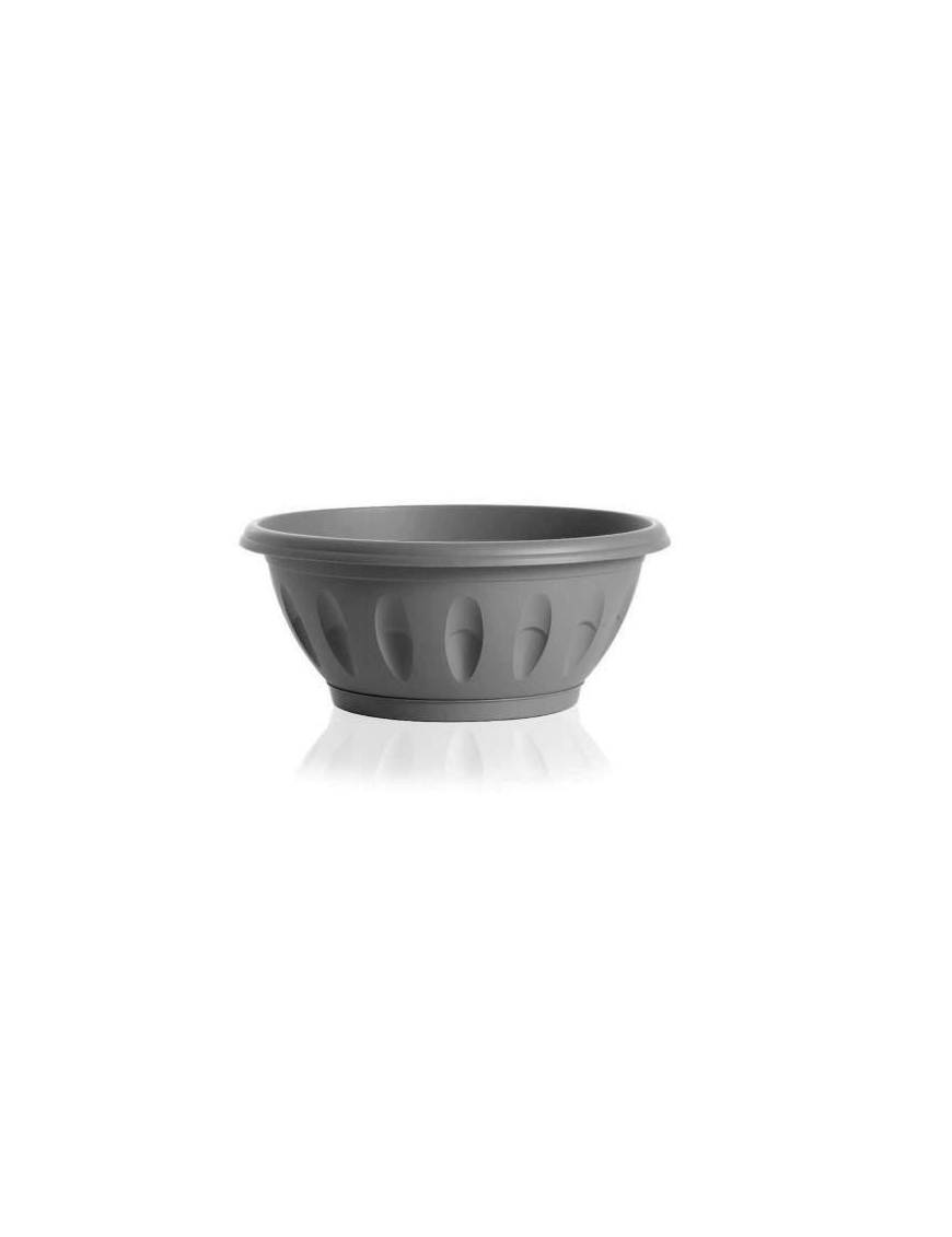 CIOTOLA "ALBA" DIAMETRO 40cm CON SOTTOVASO GRIGIO