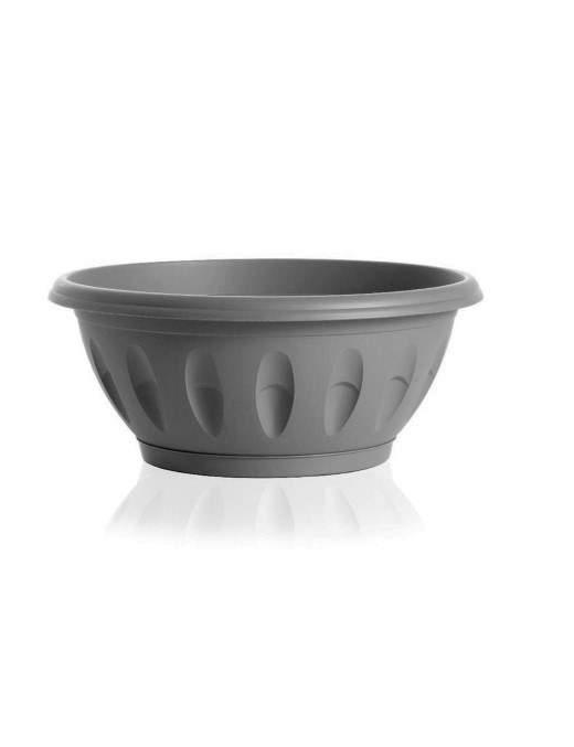 CIOTOLA "ALBA" DIAMETRO 40cm CON SOTTOVASO GRIGIO