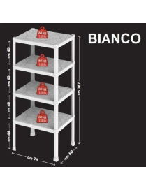 SCAFFALE 4 PIANI 75x60x187cm BIANCO