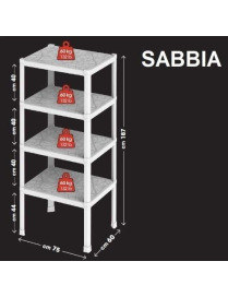 SCAFFALE 4 PIANI 75x60x187cm SABBIA