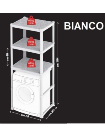 SCAFFALE 3 PIANI 75x60x184cm BIANCO