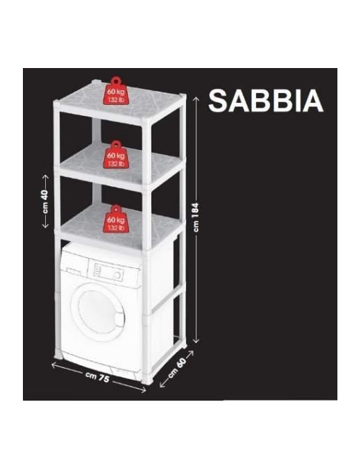 3-SHELF SHELF 75x60x184cm SAND