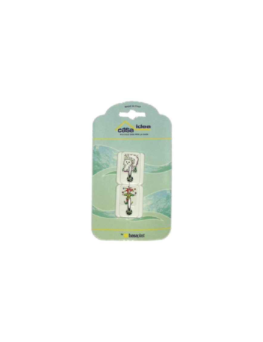 SET OF 2 SINGLE WALL HOOKS WITH DECORATIONS