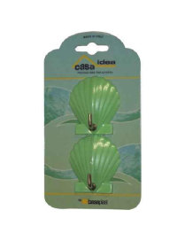 SET 2 GANCI SINGOLI A MURO FORMA CONCHIGLIA