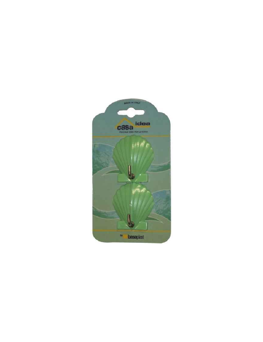 SET OF 2 SINGLE SHELL SHAPE WALL HOOKS