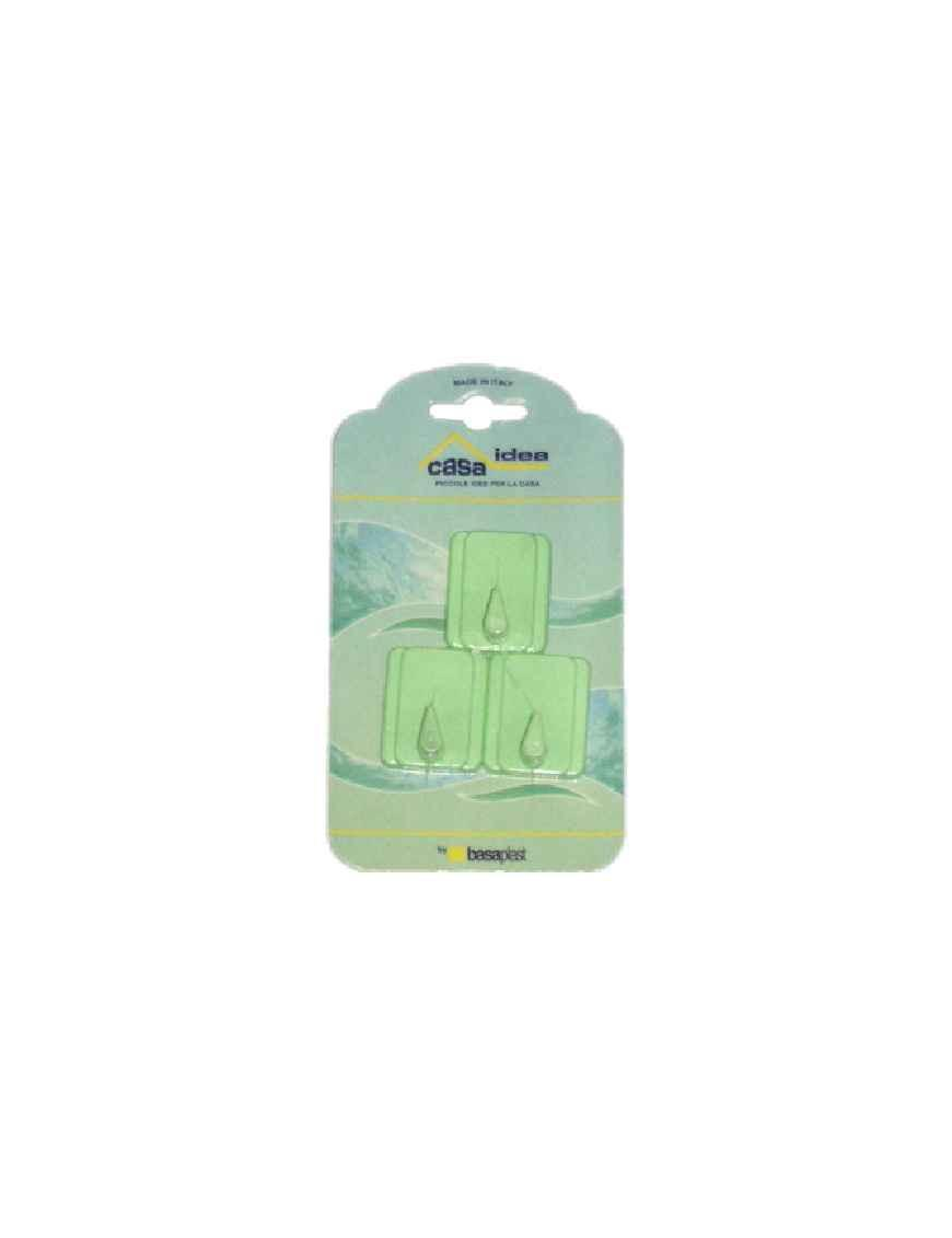 GANCIO A 1 POSTO IN PLASTICA BLISTER DA 3 PEZZI