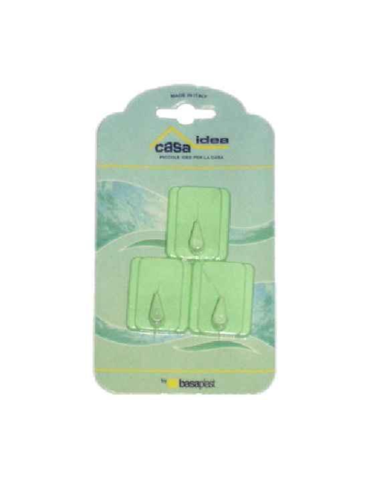 GANCIO A 1 POSTO IN PLASTICA BLISTER DA 3 PEZZI
