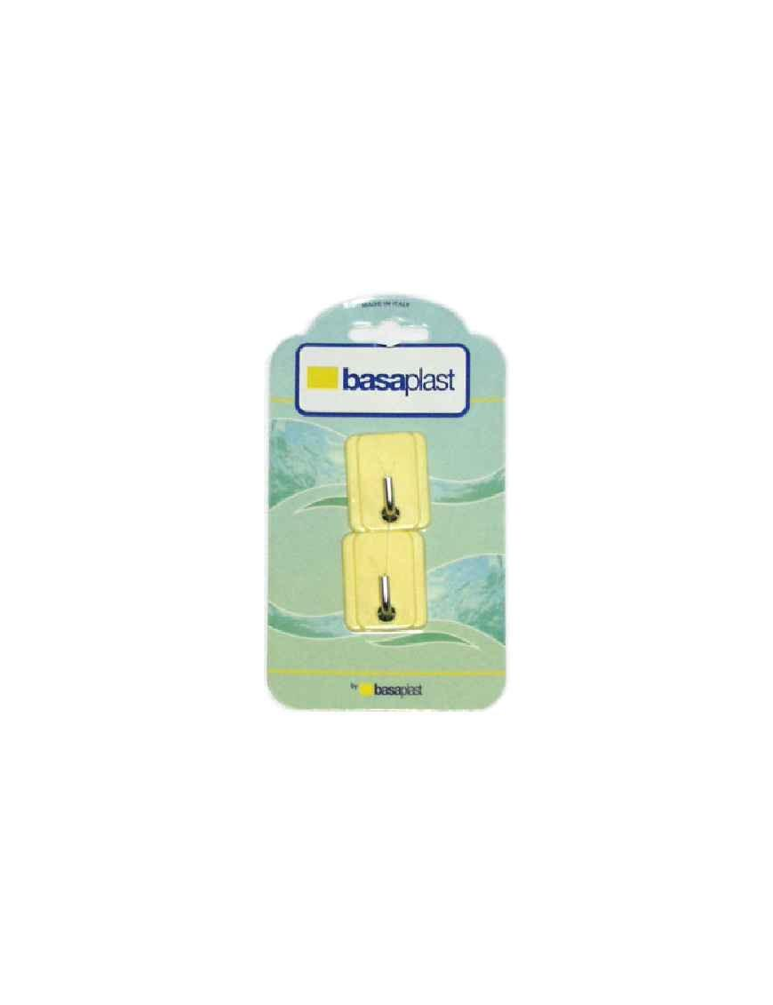GANCIO A 1POSTO IN METALLO E PVC BLISTER DA 2 PEZZI