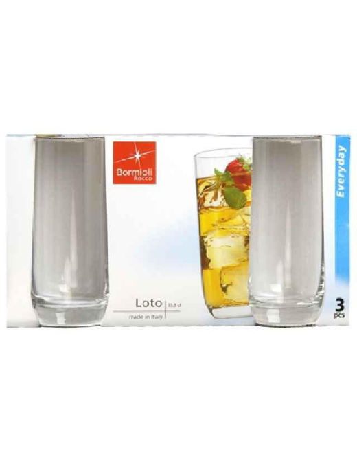 LOTO DRINK GLASSES 33.5cl 3 PIECES