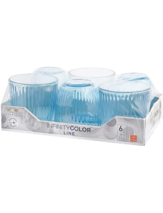 LINE LIVELY BLUE WATER GLASS 6 PIECES